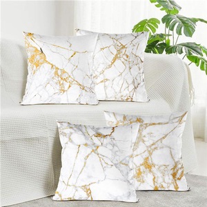 Motif marbre jeter taies d'oreiller housses de coussin <span class=keywords><strong>or</strong></span> et bleu housse de coussin pour canapé-lit canapé décorations pour la maison - Product Image 2
