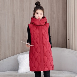Chaleco de burbuja sin mangas de alta calidad, ropa personalizada, Sudadera con capucha de poliéster para exteriores, chaleco largo acolchado para mujer - Product Image 4