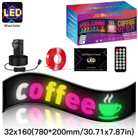 32*160 píxeles programable APP Control Led nombre Logo signo Flexible Led matriz paneles publicidad pantalla Led para publicidad