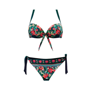 Set bikini Hdj con stampa floreale e allacciatura frontale, costume da bagno push-up, abbigliamento da spiaggia da donna, taglia 44 46 48 50 52 54 - Product Image 2