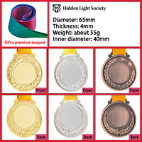 Fabrication de médailles personnalisées pour marathon, course à pied, football, judo, soccer, taekwondo, gymnastique, trophée sportif en métal doré vierge avec ruban