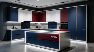 Gabinete de Cocina Kingv Rojo, Azul y Blanco, Estilo Americano, Color Captain - Product Image 5