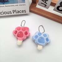 Porte-clés en peluche super doux et moelleux en forme de patte de chat, sensoriel, amusant, chaud et confortable, pendentif pour sac et sac à main