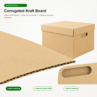 Boîte de déménagement et de rangement en carton kraft ondulé personnalisée avec couvercle pour dossiers et archives de bureau
