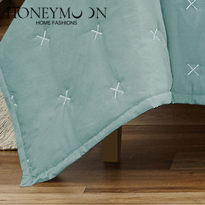 لحاف من نسيج القطن المطرز الناعم الرائع 100 جم/متر مربع غطاء مجهرية يتيح انتشار السرير لفصل الصيف - Product Image 2