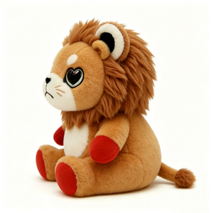 Peluche lion personnalisée avec cœur sur les yeux, peluche lion chonchon assis à câliner, adorable peluche lion - Product Image 5