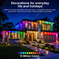 Guirnalda de Luces LED RGB Inteligentes para Exteriores, Luces Permanentes Impermeables, Control por Aplicación, Luces de Navidad, Decoración para el Hogar, Iluminación Festiva