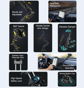 Original 360 °   Support rotatif pour tablette Ulefone Pad4 Ultra, fixation à ventouse double pour tableau de bord et pare-brise de voiture - Product Image 6