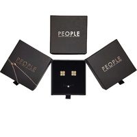 Bolsa de regalo de joyería impresa con logotipo personalizado, paquete de caja de dibujo de collar, cajón deslizante, caja de papel para embalaje de joyería