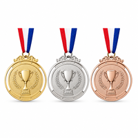 Médaille de trophée ronde en métal personnalisée Or Argent Bronze Relief 3D avec ruban pour cérémonie de remise des prix des vainqueurs