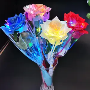 DD488 мигающее украшение, искусственный букет для девочек, детей, подруг, подарок на день Святого Валентина, светодиодные искусственные розы