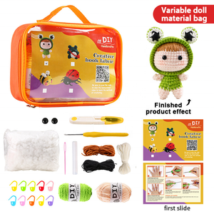DIY Handmade Materials Pack Wool Crochet Kit for Beginner Knitting Cute Dolls Keychain Pendant - Product Image 3