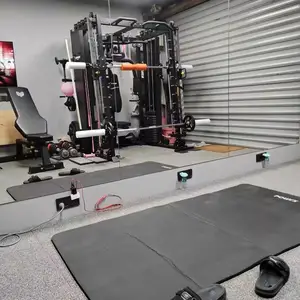 Ubin karet terkait Gym 12mm, tikar karet olahraga lantai pelindung lantai Gym gaya baru