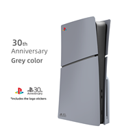 Édition Limitée Façades de Remplacement Grises Personnalisées avec Skin Logo et Autocollant 30ème Anniversaire, Coque de Protection en ABS pour Console PS5 Slim