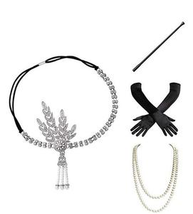 Diadema de rapero Vintage 1920s, tocado de <span class=keywords><strong>gran</strong></span> Gatsby con pluma de pavo real 1920s, accesorios para <span class=keywords><strong>el</strong></span> cabello de Gatsby - Product Image 2