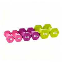 Ensemble d'haltères en fonte néoprène de 9 kg, ensemble d'haltères colorés avec support pour entraînement à domicile