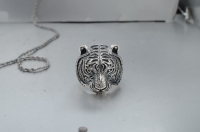 Bagues pour hommes en argent 925 plaqué rhodium, motif tête de tigre stylisé, style Hip Hop Punk robuste, avec zircon cubique, livraison 20-25 jours