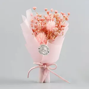 Vendita all'ingrosso blu rosa bouquet-Decorazioni per la casa per la festa di nozze YBL01-211 a secco Lagurus pampa babysbreath bianco rosa blu viola bouquet regalo di fiori