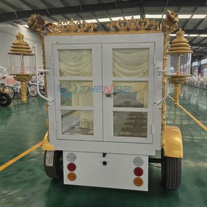 Modern Design Coffin Cart Antique Electric Funeral Vehicle Hearse Cart White Electric Luxury Hearse with Sculpture - Product Image 2