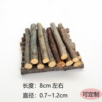 Jouet durable pour animaux de compagnie en branche de bois de pomme, matériau de mastication pour lapins, hamsters, chinchillas, chats, utilisation intérieure/extérieure