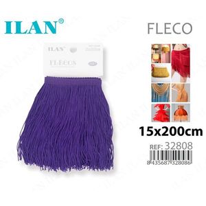 Ilan Flecos Frange in Poliestere Viola 15x200cm per Decorazione Abbigliamento - Product Image 1