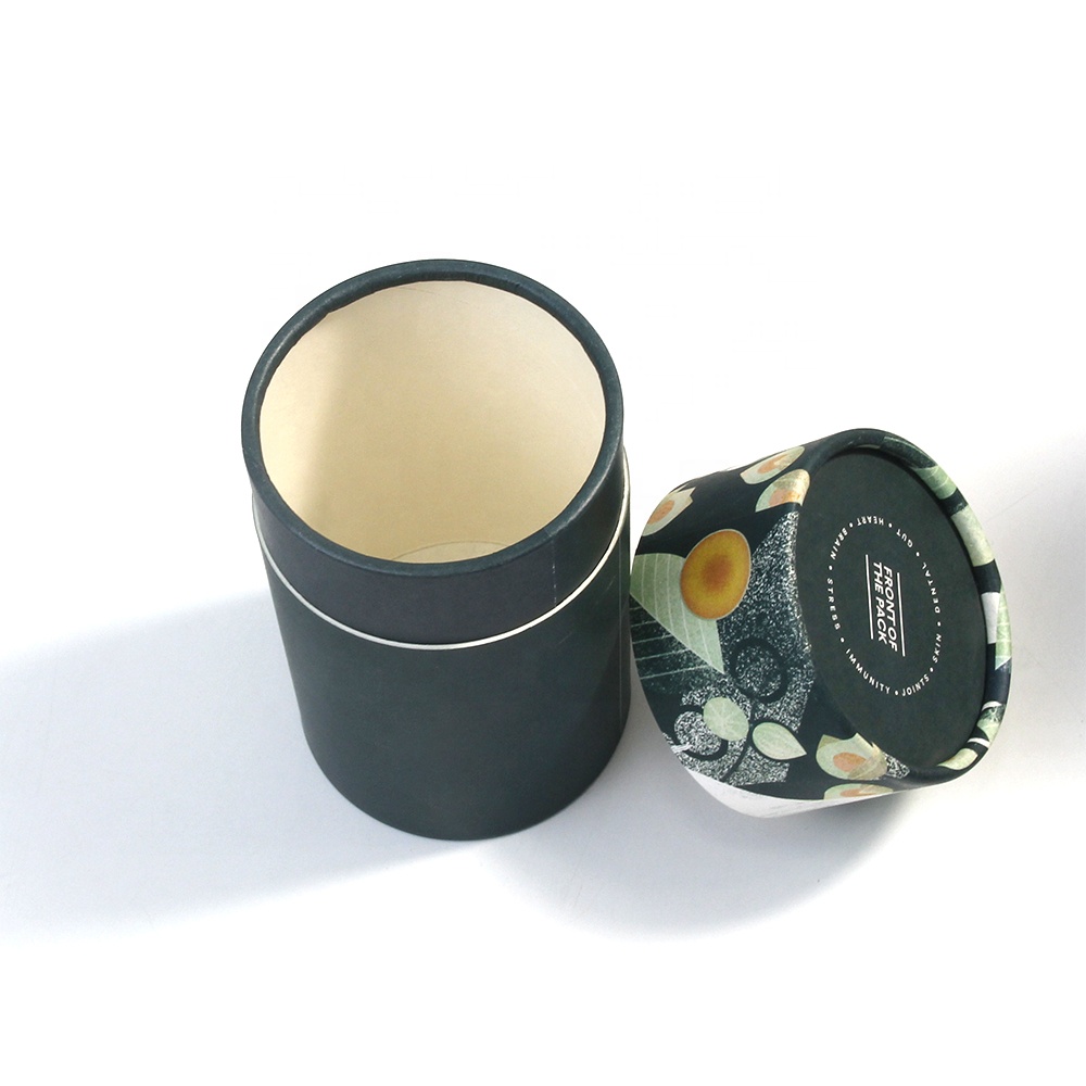 Custom 50ml 100ml Tea Tube Paper Cylinder Box T-Shirt Kraft Paper Cans Biodegradable 10ml 20ml 30ml Green Paper Tubes