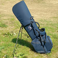 Sac de golf isotherme en cuir PU noir de marque OEM ASL GOLF, imperméable, avec logo personnalisé, sacs de golf à support pour le sport