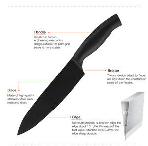 Xyj ensemble <span class=keywords><strong>de</strong></span> couteaux <span class=keywords><strong>de</strong></span> cuisine, série foncée, tout <span class=keywords><strong>noir</strong></span>, coutellerie en acier inoxydable, ensemble <span class=keywords><strong>de</strong></span> couteaux <span class=keywords><strong>de</strong></span> cuisine à manche creux, ensemble <span class=keywords><strong>de</strong></span> 13 pièces - Product Image 3