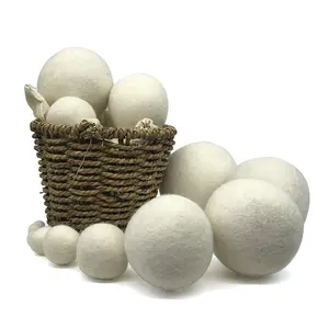 Private Label Organic Wool Felt Balls Drying Balls for Laundry and Washing Ball drier machine