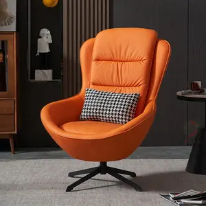 Cadeira moderna de luxo com ottoman, cadeira ergonômica com parte traseira alta da banheira, de couro pu de qualidade, receptor de escritório