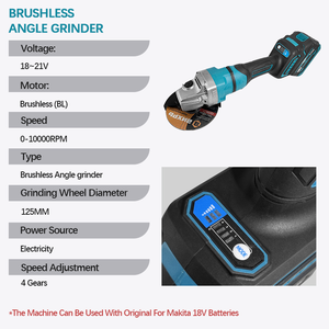Gerinda Sudut Tanpa Kabel Listrik 125MM 21V Baterai Lithium Tanpa Sikat untuk Penggilingan dan Pemolesan Gerinda Sudut Listrik Genggam - Product Image 6