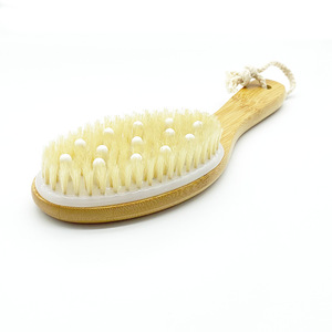 Grossiste en éponges de bain naturelles, brosse de bain longue et douce, éponge de massage en bois pour la <span class=keywords><strong>douche</strong></span>, fabriquée en bambou, outil de bain humide/sec pour le corps - Product Image 5
