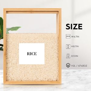 Dispensador de Cereales de Bambú Ecológico, Moderno, con Logotipo Personalizado, Duradero, Libre de BPA, de Gran Capacidad, para Almacenamiento de Alimentos - Product Image 2
