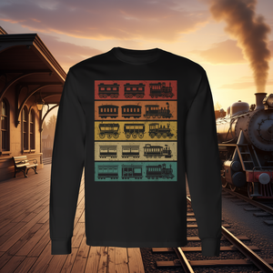 T-shirt à manches longues pour conducteur de train rétro, modèle de locomotive ferroviaire - Product Image 3