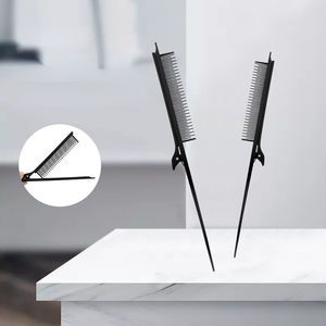 1 pz pieghevole presa in giro Clip pettine ratto con Clip per le donne professionale evidenziare i capelli tintura Pick & Clamp spazzola districante pennello - Product Image 2