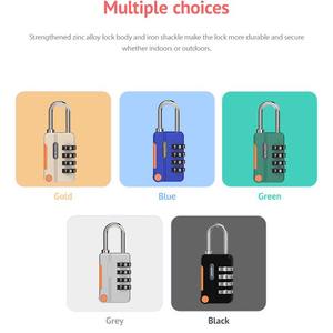 Cadenas à combinaison en alliage de zinc, revêtement poudré, étanche IP68, rectangulaire, à levier unique, pour casque, petit casier, panier de vélo - Product Image 2