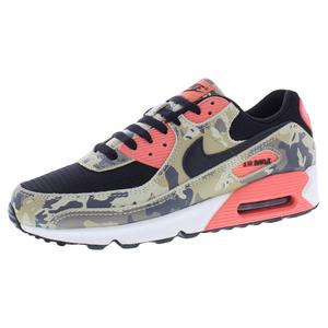 Zapatos Unisex Nike Air Max 90 Premium Color Caqui Claro, Negro y Magic Ember, Estilo Deportivo - Product Image 1