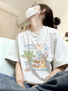 Nouveau <span class=keywords><strong>T</strong></span>-<span class=keywords><strong>shirt</strong></span> unisexe ample en <span class=keywords><strong>coton</strong></span> épais, style américain, imprimé dessin animé tendance, respirant, à manches courtes, é<span class=keywords><strong>t</strong></span>é 2026 - Product Image 6