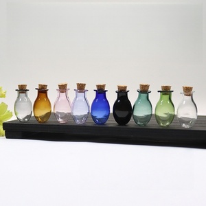 Mini-bouteilles <span class=keywords><strong>en</strong></span> <span class=keywords><strong>verre</strong></span> <span class=keywords><strong>en</strong></span> gros, petits pots colorés pour sortilèges, mini-bouteilles de potion ovales, flacons à vœux avec bouchons <span class=keywords><strong>en</strong></span> liège, bouteilles à la dérive - Product Image 2