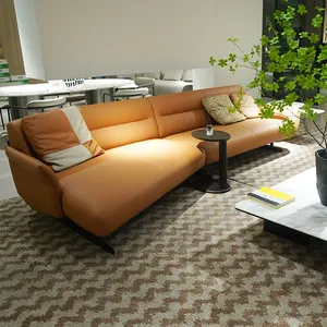 Fábrica de móveis para casa de luxo sofá de couro genuíno conjunto de mobiliário sala