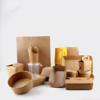 Emballage personnalisé gratuit, matériaux recyclés biodégradables, sacs en papier kraft blanc pour aliments, poignée pour restaurant, à emporter, collation