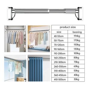 ARODDY-<span class=keywords><strong>Tringle</strong></span> à rideaux télescopique, pliable, portable, 1 forme, sans perçage - Product Image 5