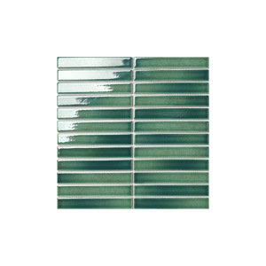 Azulejos de Mosaico Verde Esmeralda con Efecto Horno - Azulejos de Cerámica 3D con Rayas para Revestimiento de Paredes en Hoteles, Bares y Baños - Product Image 1