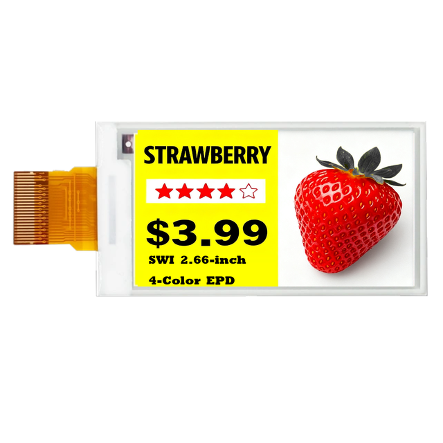 2.66 Inch 152x296 Four-Color E Ink Display Small Size E Paper Screen with Low Power Consumption for Smart Label and IoT Device