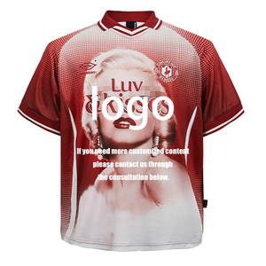 <span class=keywords><strong>Camiseta</strong></span> de punto estilo hip hop Guochao de Monroe Jersey con estampado corto para hombre/mujer de alta calidad, gráfico personalizado - Product Image 3