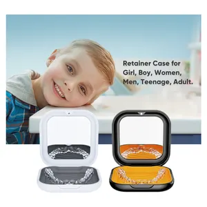 กล่องเก็บของแบบซ่อนได้ สีดำขาว กล่องแม่เหล็กสำหรับจัดเรียงฟันปลอม กล่องใส่รีเทนเนอร์ สำหรับฟันปลอม ที่ครอบฟัน กล่องเก็บรูปทรง - Product Image 4