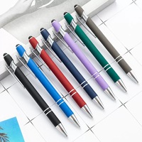 Stylo bille promotionnel en plastique à plumes, avec logo personnalisé, pour écrans tactiles en caoutchouc souple, plusieurs couleurs, pour téléphone portable