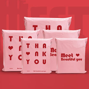 Bolsas de envío de plástico polivinílico Rosa biodegradables ecológicas personalizadas con embalaje de logotipo personalizado para ropa, zapatos, calcetines - Product Image 3