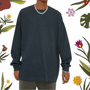 Camiseta Casual de Manga Corta con Cuello Redondo para Hombre, Diseño Sencillo, Tejido de Punto Holgado 100% Algodón, Calidad Premium - Product Image 3