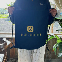 Sacs à dos en coton noir grande capacité avec cordon de serrage, sacs de shopping, sacs de sport réutilisables en toile avec logo personnalisé
